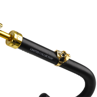 Luxury skull black gold damask leather handle 24K gold Italian umbrella back