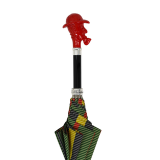 Gentleman's striped automatic Sherlock Holmes handle carbon fiber Italian umbrella canopy