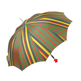 Gentleman's striped automatic Sherlock Holmes handle carbon fiber Italian umbrella open