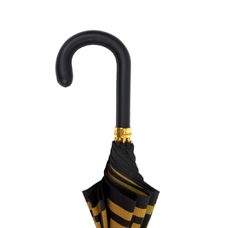 Italian leather handle fiber carbon Greek design men's umbrella detail