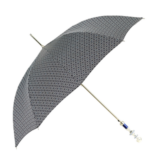 Men's jacquard silver-plated handle carbon fiber ribs Italian umbrella side view