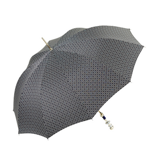 Men's jacquard silver-plated handle carbon fiber ribs Italian umbrella open
