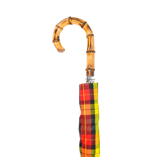 Tartan bamboo handle wind resistant carbon fiber ribs Italian umbrella canopy