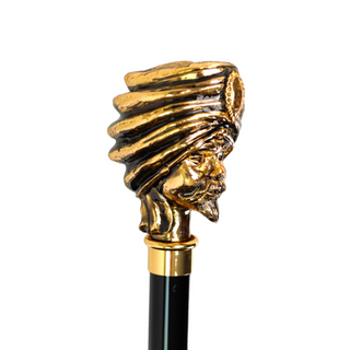 Men's premium gold plated automatic black jacquard canopy Italian umbrella top