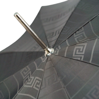 Silverplated Medusa Greek pattern automatic carbon fiber Italian umbrella detail