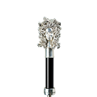 Silverplated Medusa Greek pattern automatic carbon fiber Italian umbrella canopy