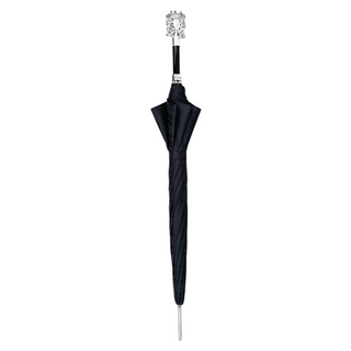 Silverplated Medusa Greek pattern automatic carbon fiber Italian umbrella close-up