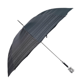 Silverplated Medusa Greek pattern automatic carbon fiber Italian umbrella side