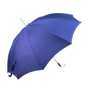 Men's silverplated elegant satin canopy automatic Italian umbrella top view