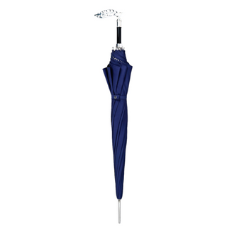 Men's silverplated elegant satin canopy automatic Italian umbrella canopy detail