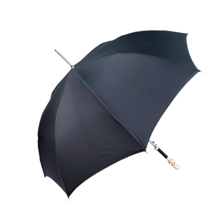 Luxury striped silver plated topaz crystal handle men's Italian umbrella open canopy