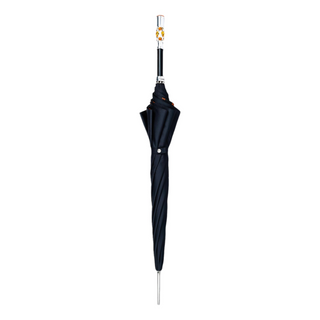 Luxury striped silver plated topaz crystal handle men's Italian umbrella close-up