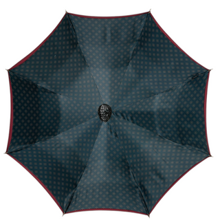Men's burgundy automatic satin skull handle Italian umbrella detail