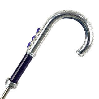 Royal blue satin canopy sapphire handle automatic luxury men's Italian umbrella top