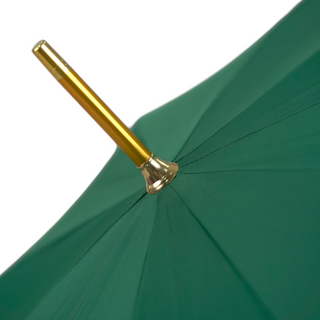 Men's luxury green canopy 24K gold handle carbon fiber Italian umbrella back