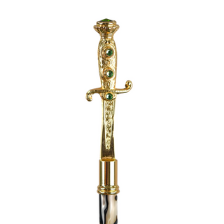 Men's luxury green canopy 24K gold handle carbon fiber Italian umbrella canopy