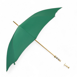 Men's luxury green canopy 24K gold handle carbon fiber Italian umbrella side