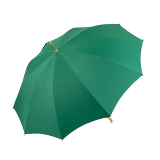 Men's luxury green canopy 24K gold handle carbon fiber Italian umbrella open