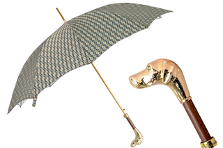 Luxury gold 24K gold handle carbon fiber frame handmade Italian umbrella front
