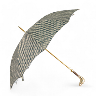 Luxury gold 24K gold handle carbon fiber frame handmade Italian umbrella side