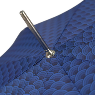 Men's premium automatic studded leather grip Italian umbrella detail