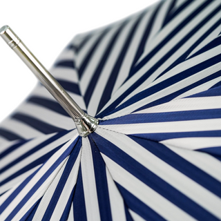 Luxury striped silverplated 925 handle handmade men's Italian umbrella angle