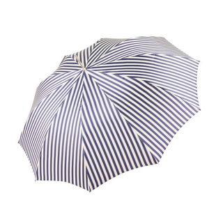Luxury striped silverplated 925 handle handmade men's Italian umbrella open
