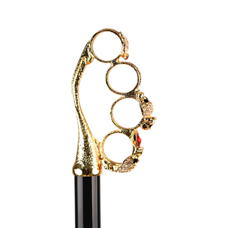 Luxury red 24K gold crystal handle reinforced frame men's Italian umbrella top