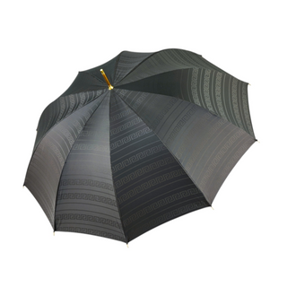 Black luxury gold handle handmade Italian men's umbrella open