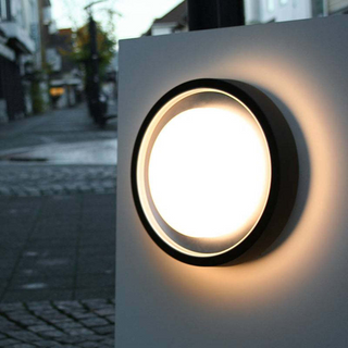 Black LED Wall Light – Minimalist Circular Ceiling Light Fixture | Warm Ambient Lighting
