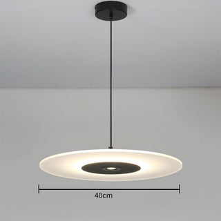 Scandinavian flat LED ceiling fixture over kitchen island