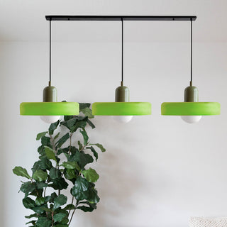 Suspension Bauhaus – Plafonnier Simple à 3 Têtes en Verre pour Salle à Manger