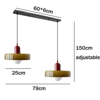 Suspension Bauhaus – Lampe LED moderne à deux têtes en verre pour salle à manger