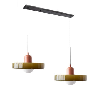Suspension Bauhaus – Lampe LED moderne à deux têtes en verre pour salle à manger
