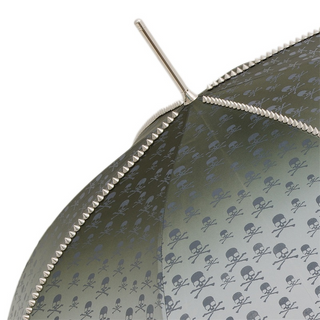 Studded grey skull print handmade Italian acetate umbrella detail