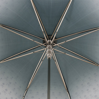 Studded grey skull print handmade Italian acetate umbrella open