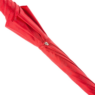 Red automatic Italian skull handle studded umbrella detail