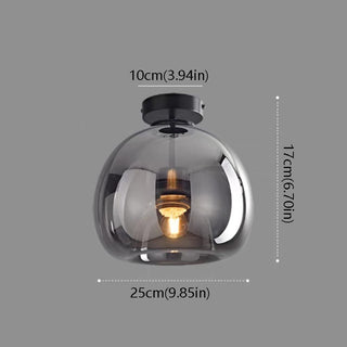 Plafonnier Rétro en Cuivre - Luminaire Semi-Encastré en Verre pour Chambre à Coucher