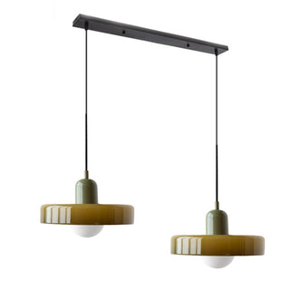 Suspension Bauhaus – Lampe LED moderne à deux têtes en verre pour salle à manger