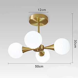 LED Hanging Ceiling Light – White Glass Chandelier With Milky Spheres Elegant Design