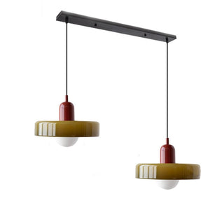 Suspension Bauhaus – Lampe LED moderne à deux têtes en verre pour salle à manger