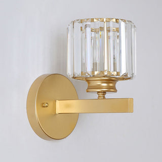 Geometric luxury metal crystal wall sconce — modern lamp