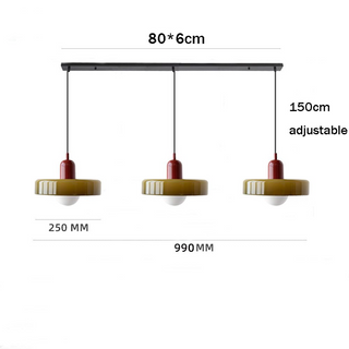 Suspension Bauhaus – Plafonnier Simple à 3 Têtes en Verre pour Salle à Manger