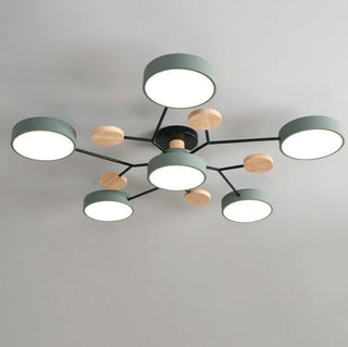 Acrylic iron chandelier LED semi flush ceiling interior