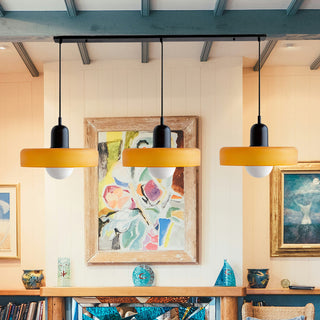 Suspension Bauhaus – Plafonnier Simple à 3 Têtes en Verre pour Salle à Manger