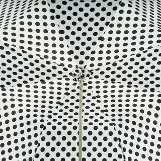 Polka dot handmade Italian double cloth leather umbrella open canopy