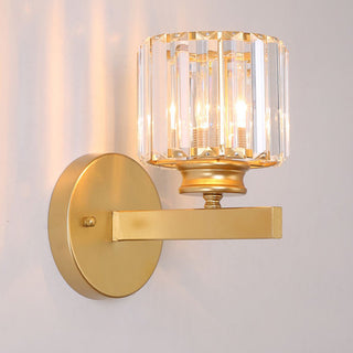 Modern luxury wall sconce geometric metal — crystal accent lighting