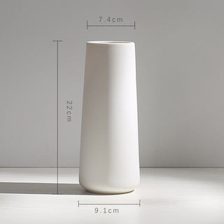 white ceramic vase modern minimalist kyathos decorative flower holder hemp rope close-up detail