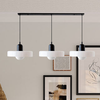 Suspension Bauhaus – Plafonnier Simple à 3 Têtes en Verre pour Salle à Manger