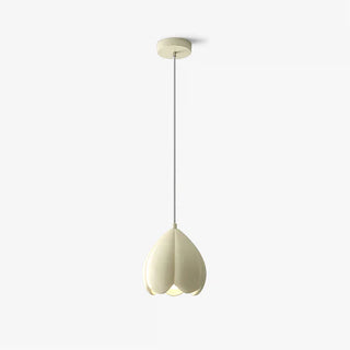 Creamy hanging lamp over farmhouse-style kitchen